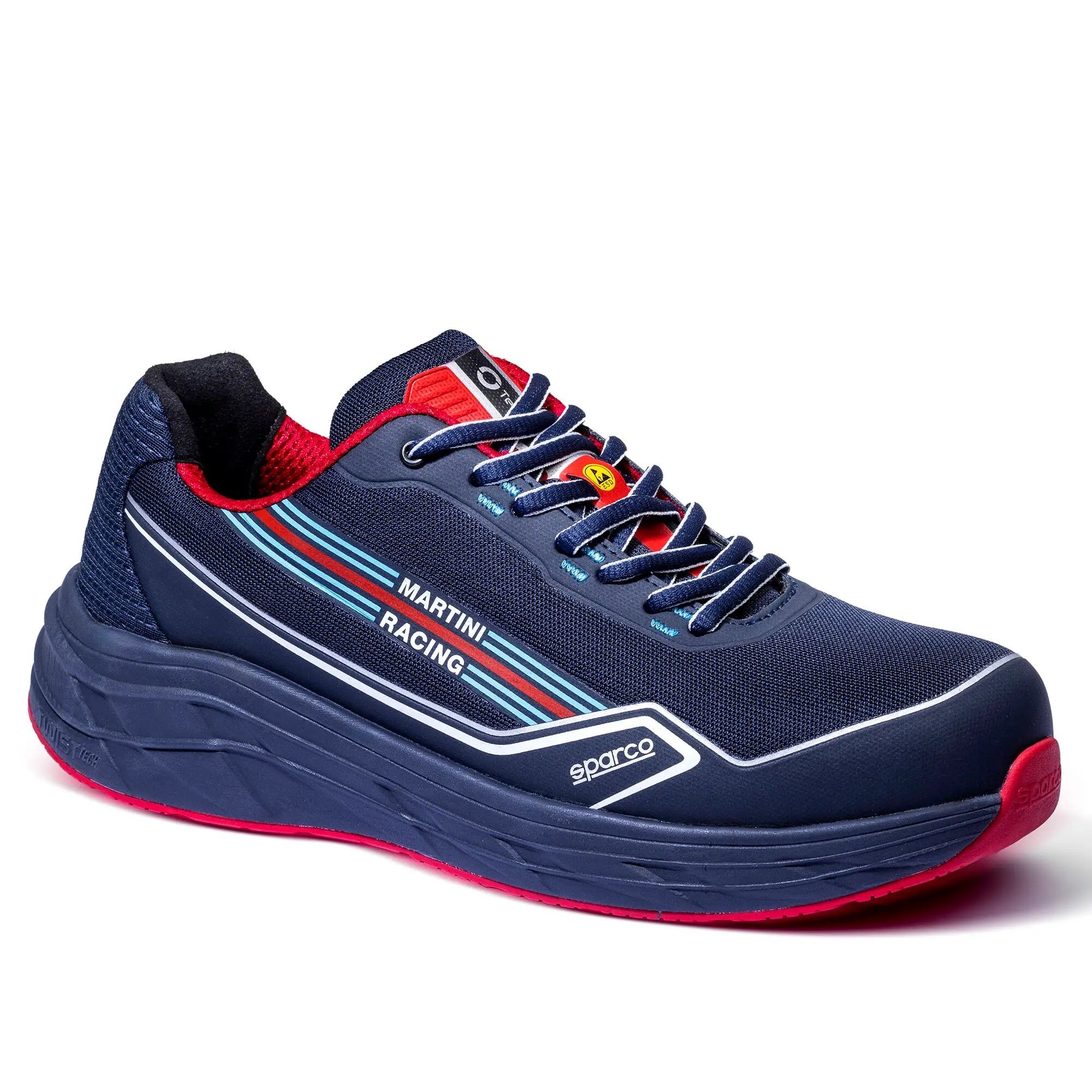 Sparco Corsica Martini Racing veiligheidsschoen S1PS 1 Corsica Martini Racing veiligheidsschoen van Sparco in marineblauw met rood