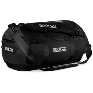 Sparco Dakar duffle bag small van 60 liter in zwart met blauw