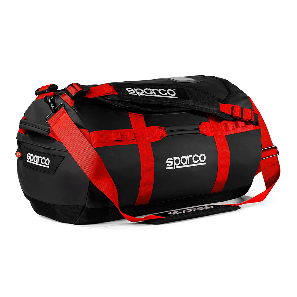 Sparco Dakar duffle bag small 3 Kleine Sparco Dakar tas in zwart met rood