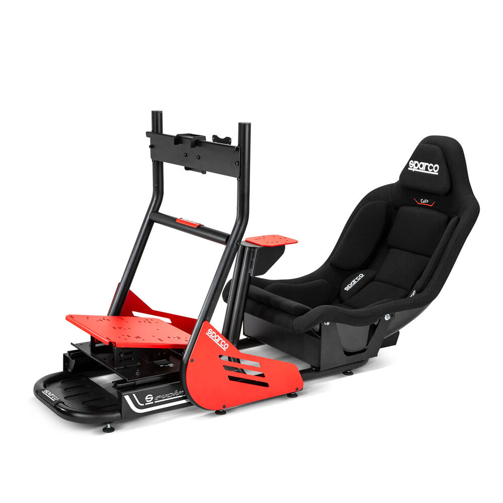 Cockpit simracing Sparco Evolve GP Pro 1 Evolve GP Pro sim rig van Sparco met GP-stoel in zwart