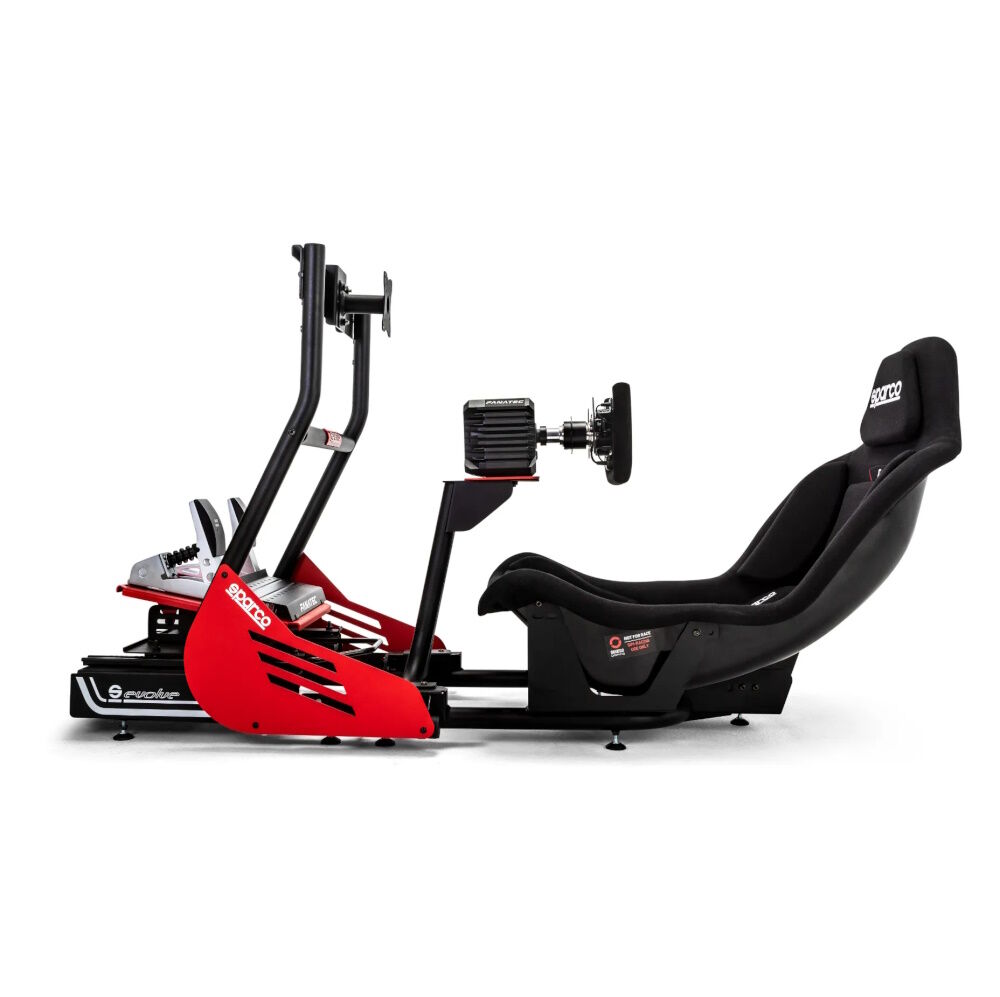 Sparco Evolve GP Rig I racing simulator 2 Zijaanzicht van de GP Rig I met 40 mm chassisbuis en pedaalset