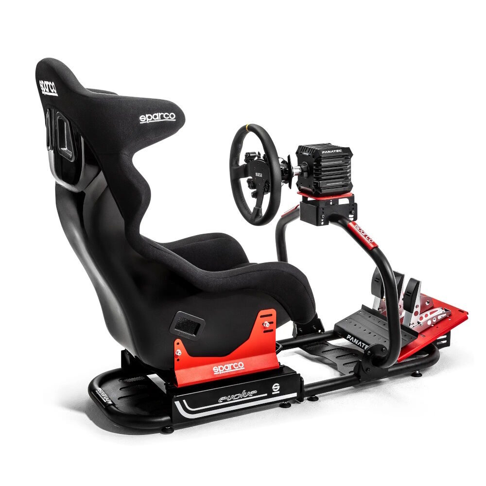 Simulateur GT-R Rig I Sparco Evolve 2 Ander aanzicht van de Evolve GT-R Pro cockpit met R330 stuur