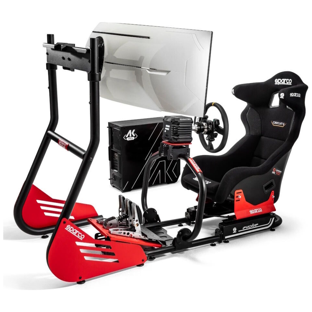 Sparco GT-R Rig II sim rig met Circuit II stoel en gebogen 49 inch monitor