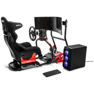 Sparco GT-R Rig II sim rig met Circuit II stoel en gebogen 49 inch monitor