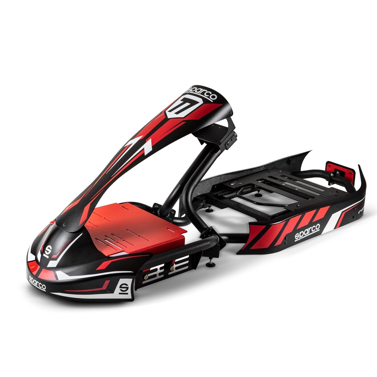 Sparco Evolve Kart frame 1 Sparco Evolve Kart frame met glasvezel kuipwerk