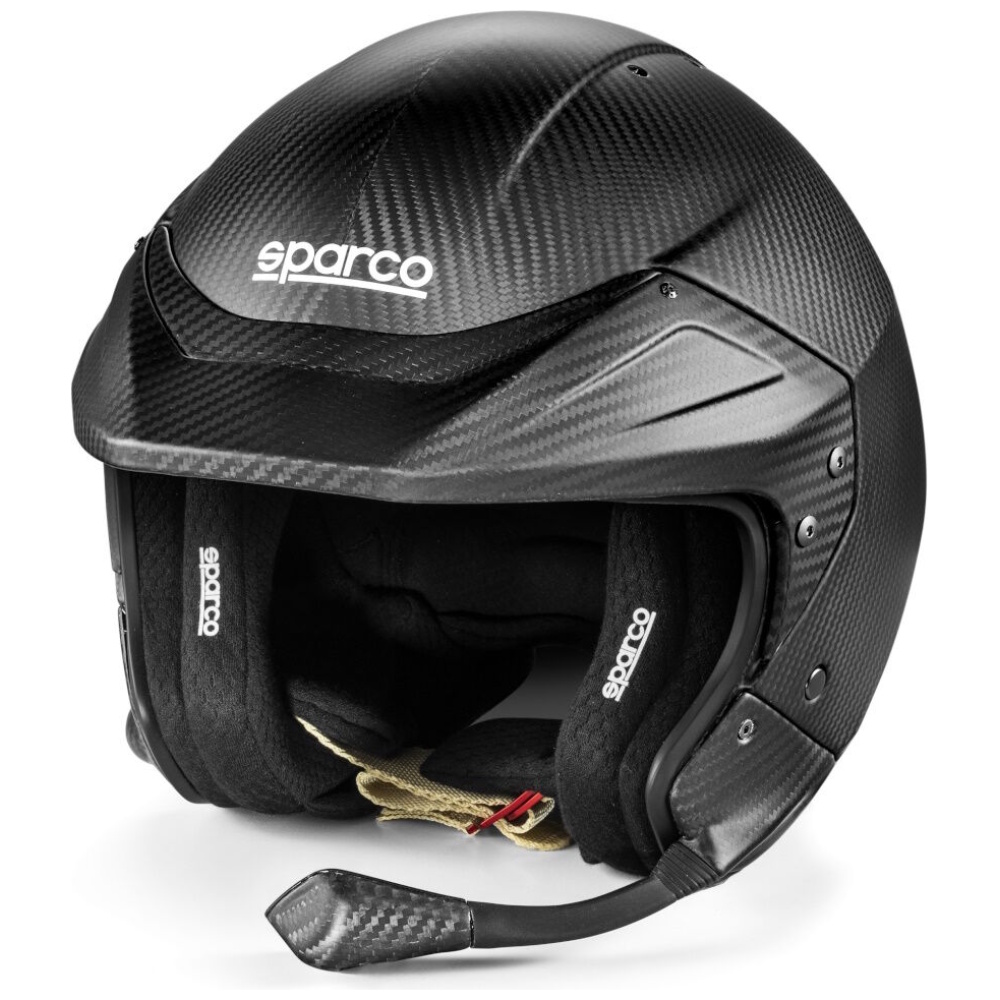 Sparco Flux RJ-i Carbon open face rallyhelm met zwart interieur