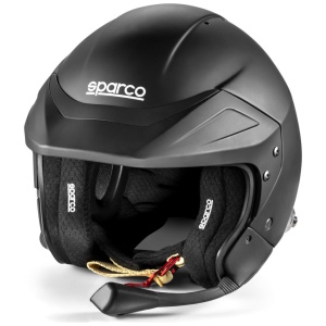 Sparco Flux RJ-i open face rallyhelm in zwart met geintegreerde intercom