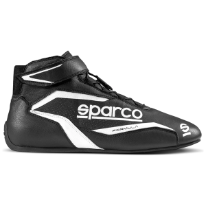 Sparco Formula raceschoenen in zwart en wit van geperforeerd kalfsleer