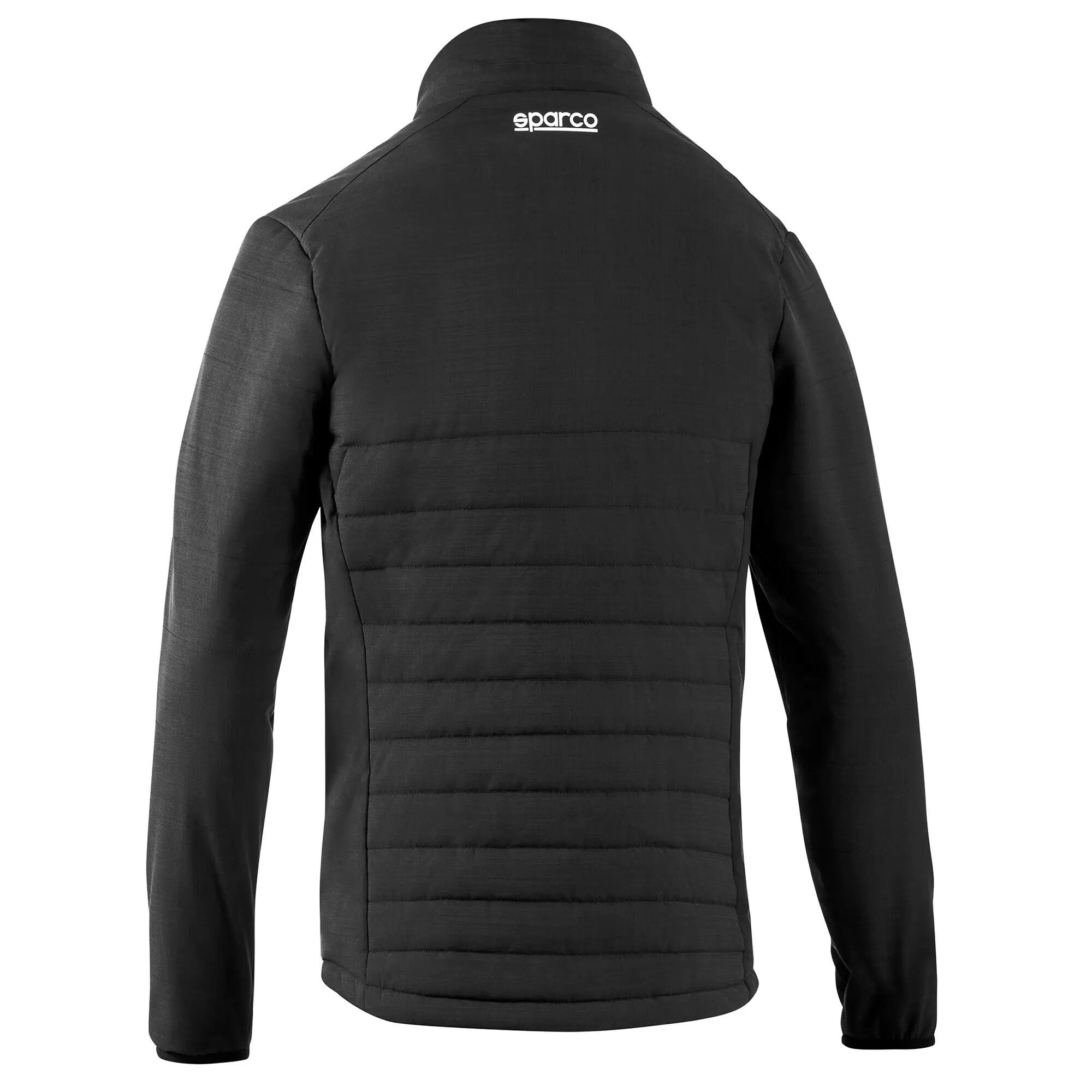 Sparco Frame jas 3 Achterzijde van de zwarte Frame winterjas met Sparco-logo