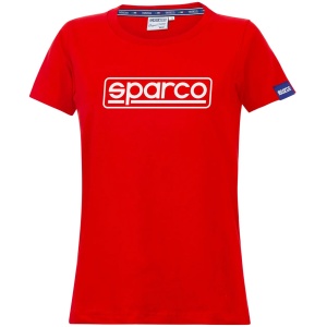 Sparco Frame T-shirt dames in rood met Sparco-print