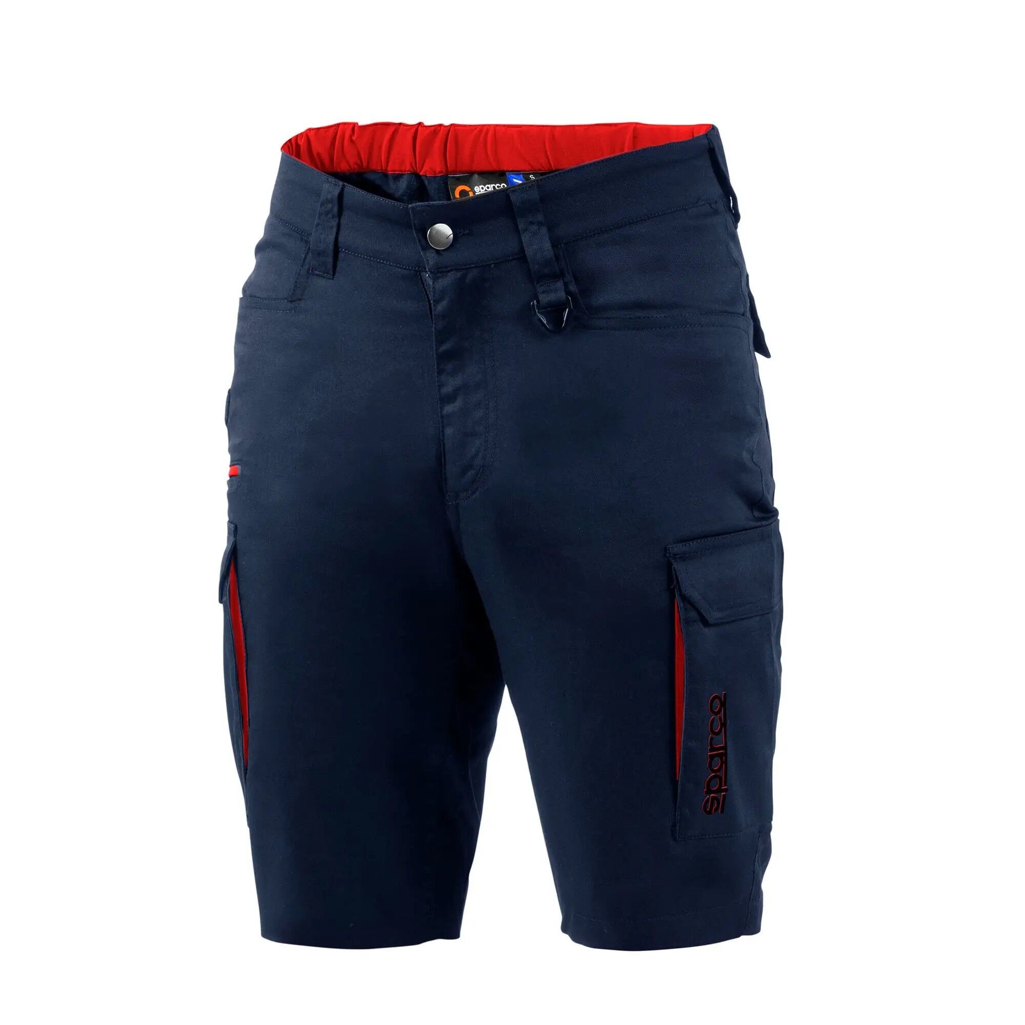 Sparco FTW Hawaii Arbeits-Bermuda 2 Korte werkbroek van Sparco in marineblauw met rood gedragen