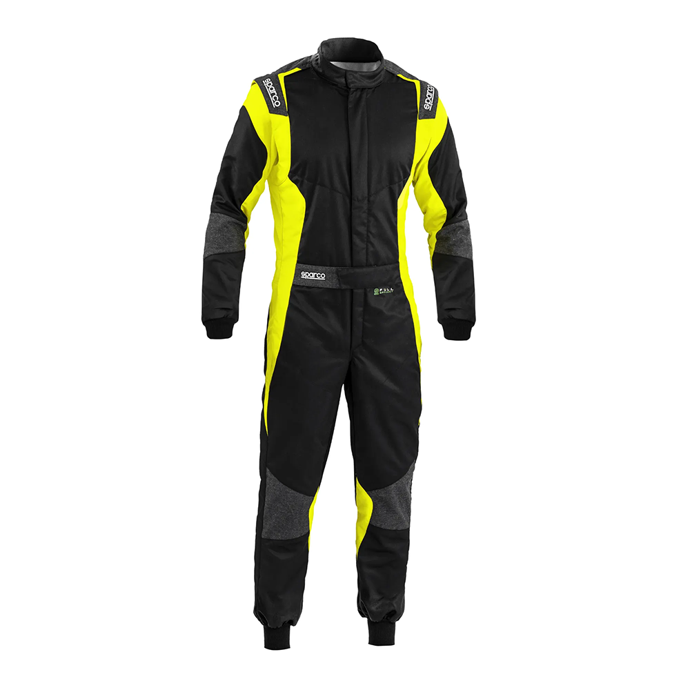 Sparco Futura FIA racing suit 3 Futura Full Efficiency overall van Sparco in zwart met geel