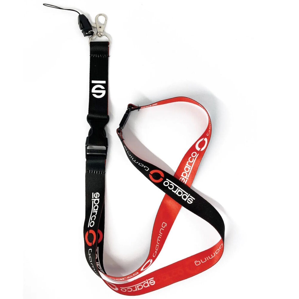 Tour de cou Sparco Gaming 1 Sparco Gaming keycord in zwart en rood met karabijnhaak