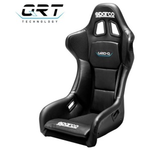 Sparco Grid Q Sky kuipstoel met zwarte kunstleren bekleding