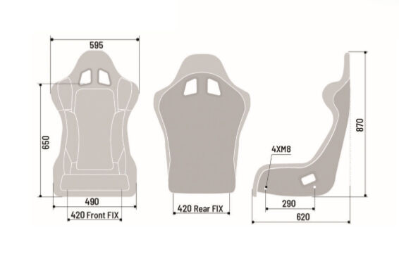 Sparco Grid Q Sky QRT FIA racing seat 4 Maattabel van de Sparco Grid Q Sky racestoel