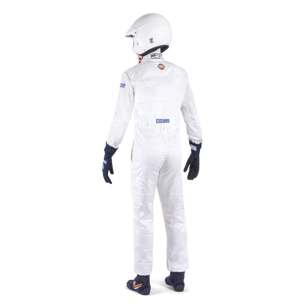Sparco Gulf Replica FIA racing suit 1 Sparco Gulf race overall replica met Gulf-strepen, vooraanzicht