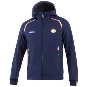 Gulf SL softshell van Sparco in marineblauw met capuchon