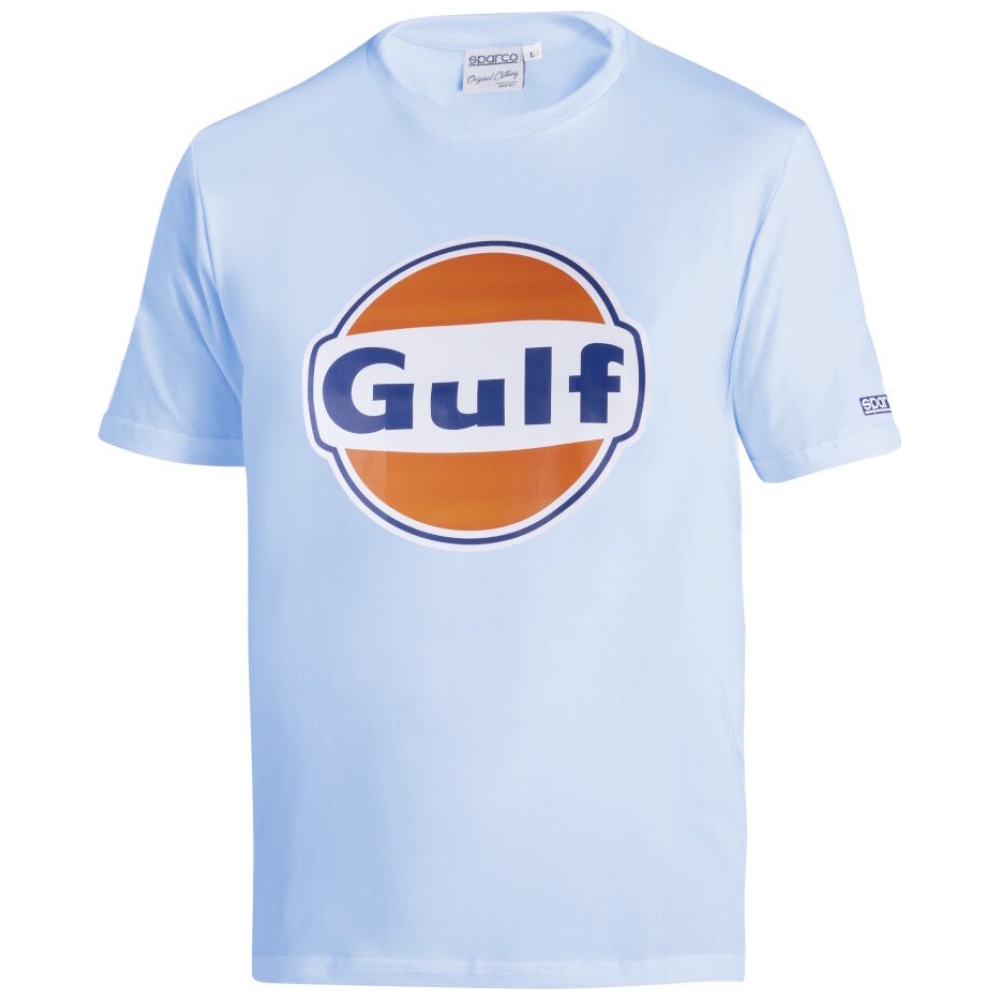Sparco Gulf T-shirt in lichtblauw met gedrukt Gulf-logo