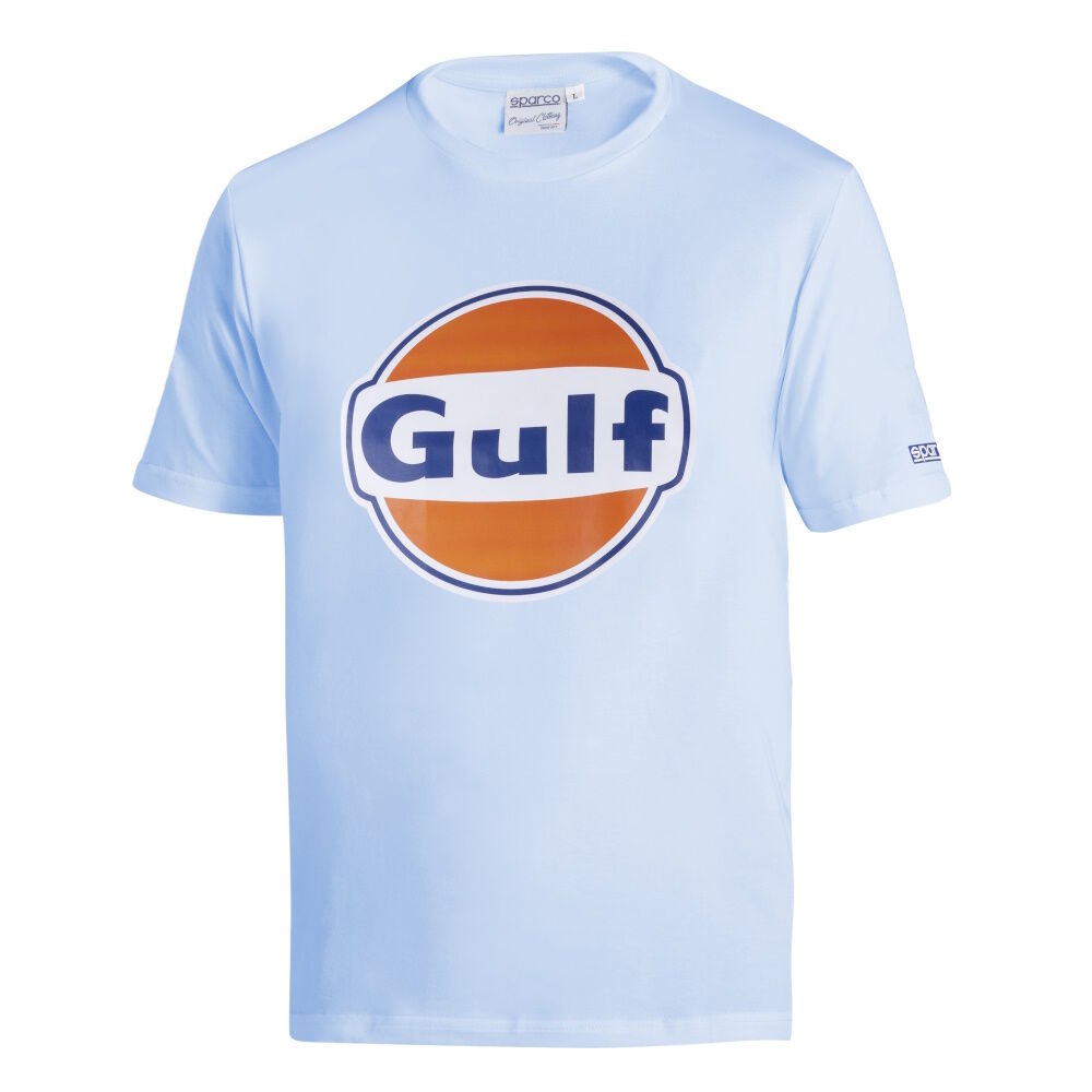 Sparco Gulf logo T-shirt 1 Sparco Gulf T-shirt in lichtblauw met gedrukt Gulf-logo