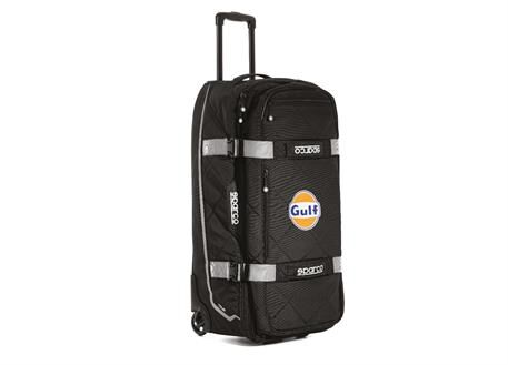 Sparco Gulf Tour trolley 1 Sparco Gulf Tour trolley kit bag met Gulf-logo op de bovenkant