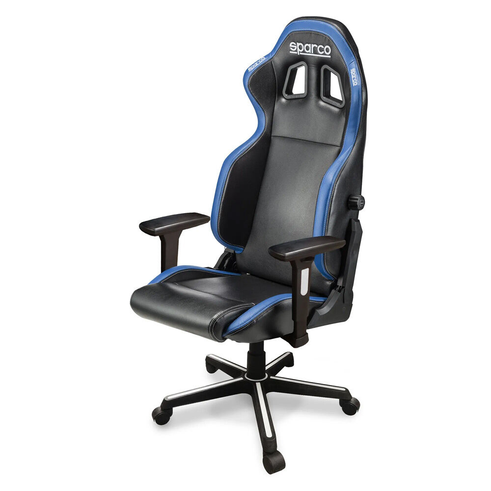 Fauteuil de bureau Sparco Icon 2 Zwart met blauwe gamingstoel van Sparco op wielen