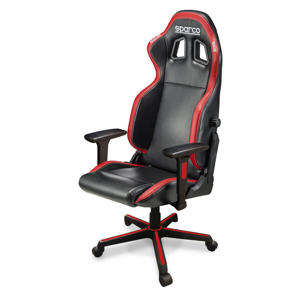 Fauteuil de bureau Sparco Icon 3 Zwart met rode kantoorstoel in kuipstoelstijl van Sparco