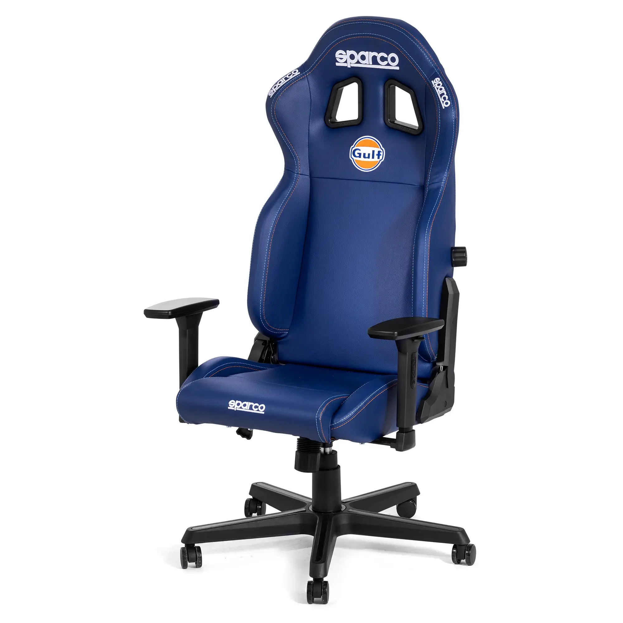 Chaise de bureau Sparco Icon Gulf 1 Icon Gulf bureaustoel van Sparco in lichtblauw en oranje