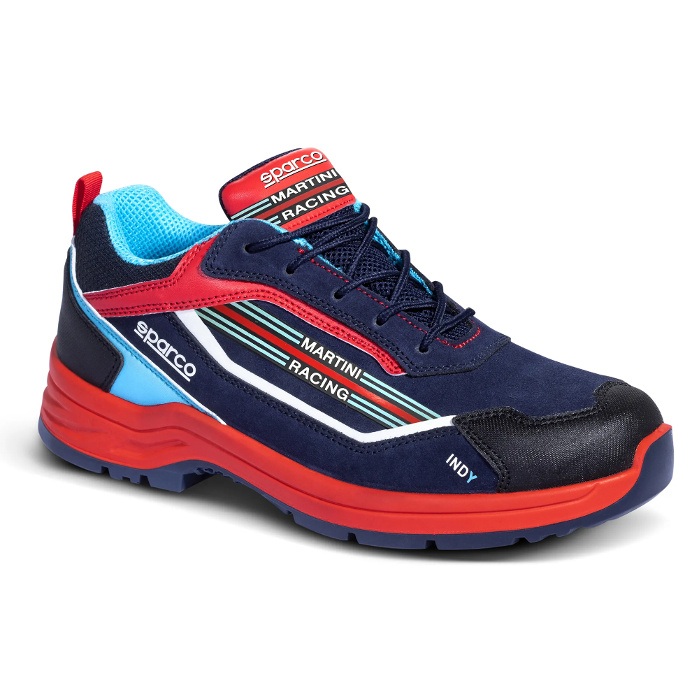 Chaussure de sécurité Sparco Indy Sanremo Martini Racing S3S 1 Sparco Indy Sanremo Martini Racing veiligheidsschoen in marineblauw met rood