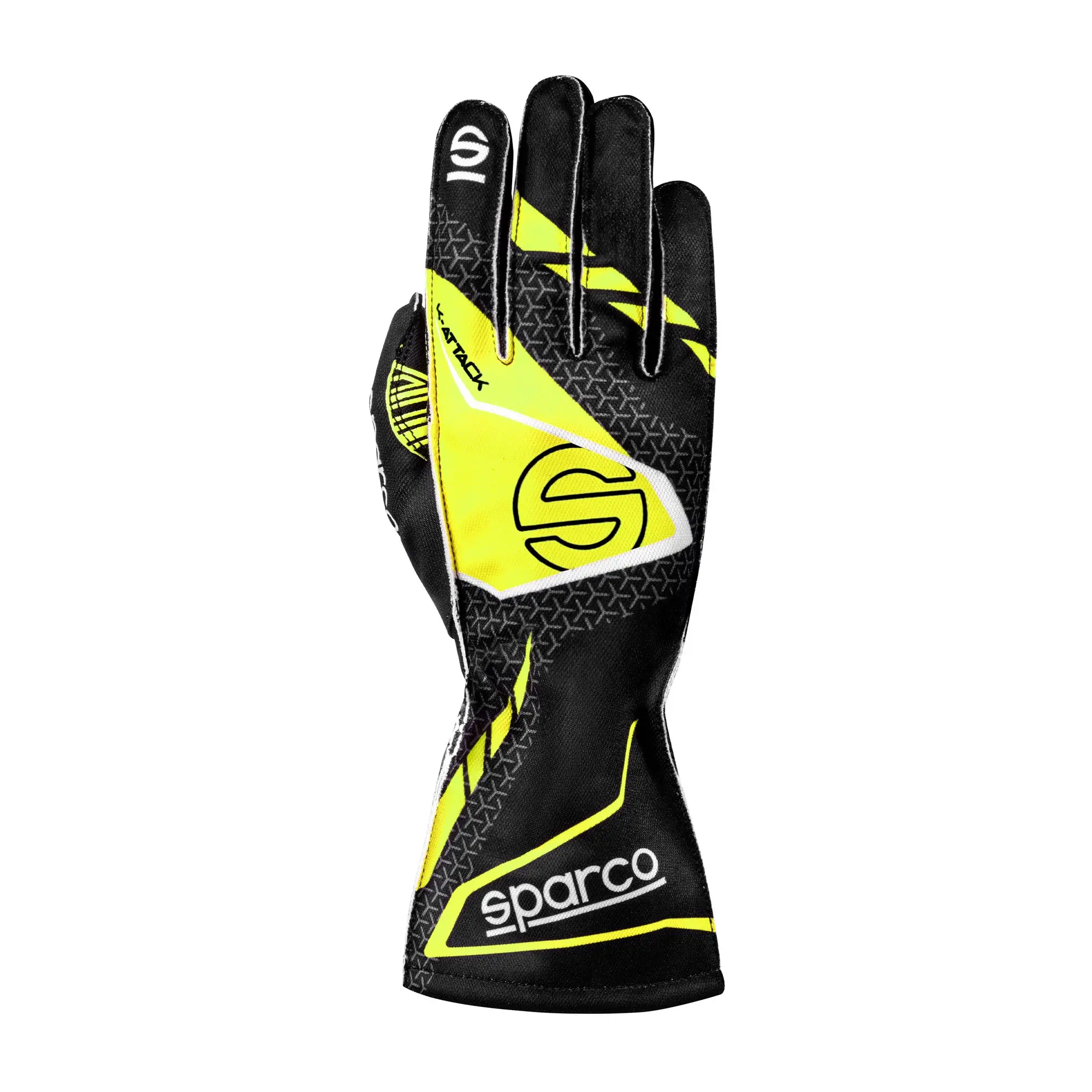 Sparco K-Attack kart handschoenen 5 Sparco K-Attack handschoen zwart met fluo geel