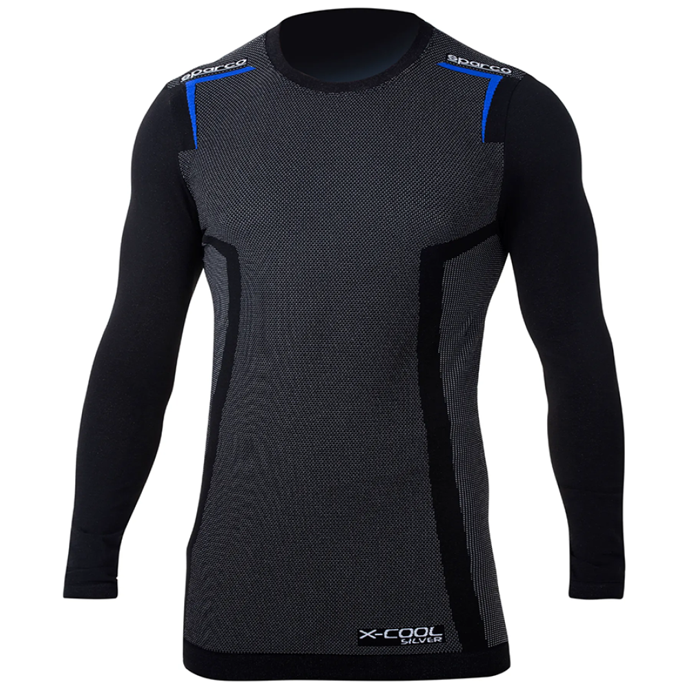 Sparco K-Carbon ondershirt lange mouw zwart met blauw
