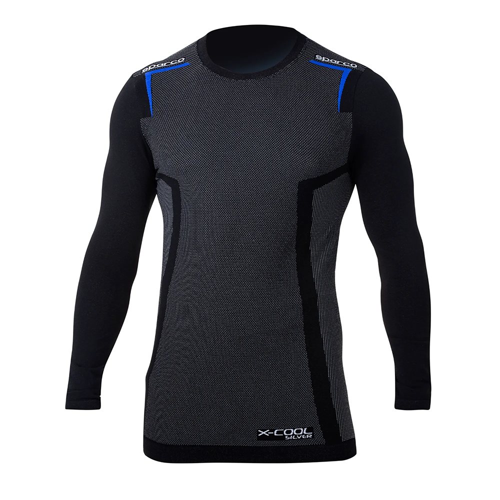 Sous-maillot Sparco K-Carbon manches longues 1 Sparco K-Carbon ondershirt lange mouw zwart met blauw