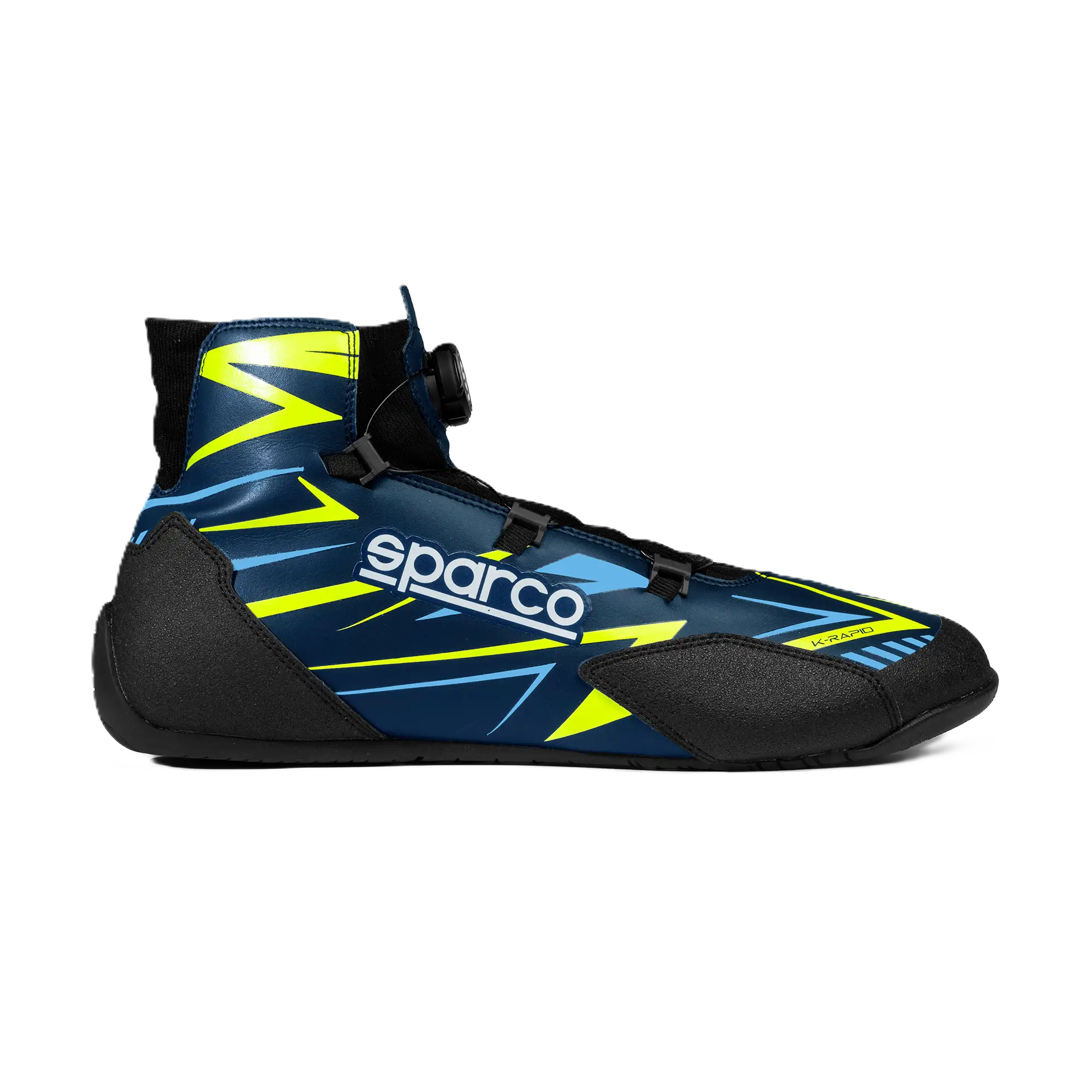 Chaussures de karting Sparco K-Rapid Rotor 3 Sparco K-Rapid Rotor kartschoen marineblauw met fluo geel