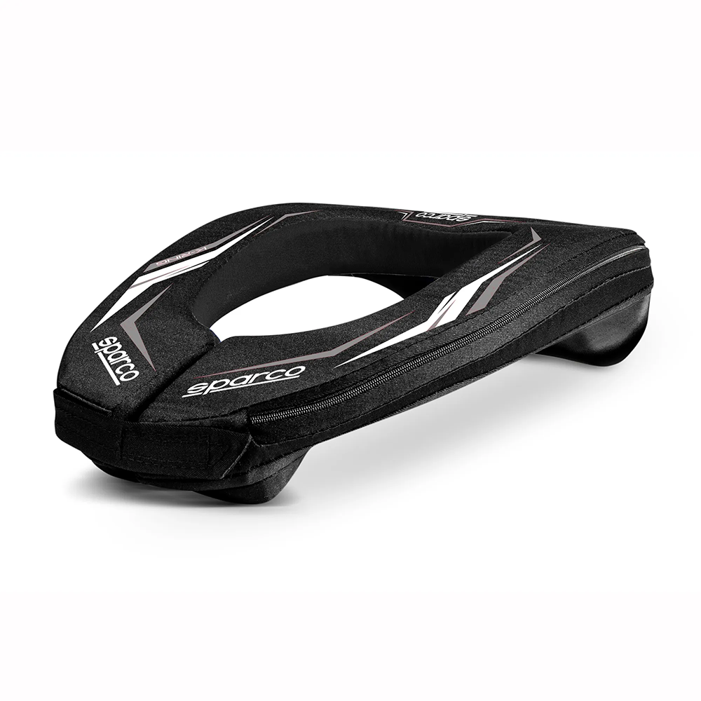 Sparco K-Ring kart neck collar 2 Sparco K-Ring nekkraag in zwart met wit