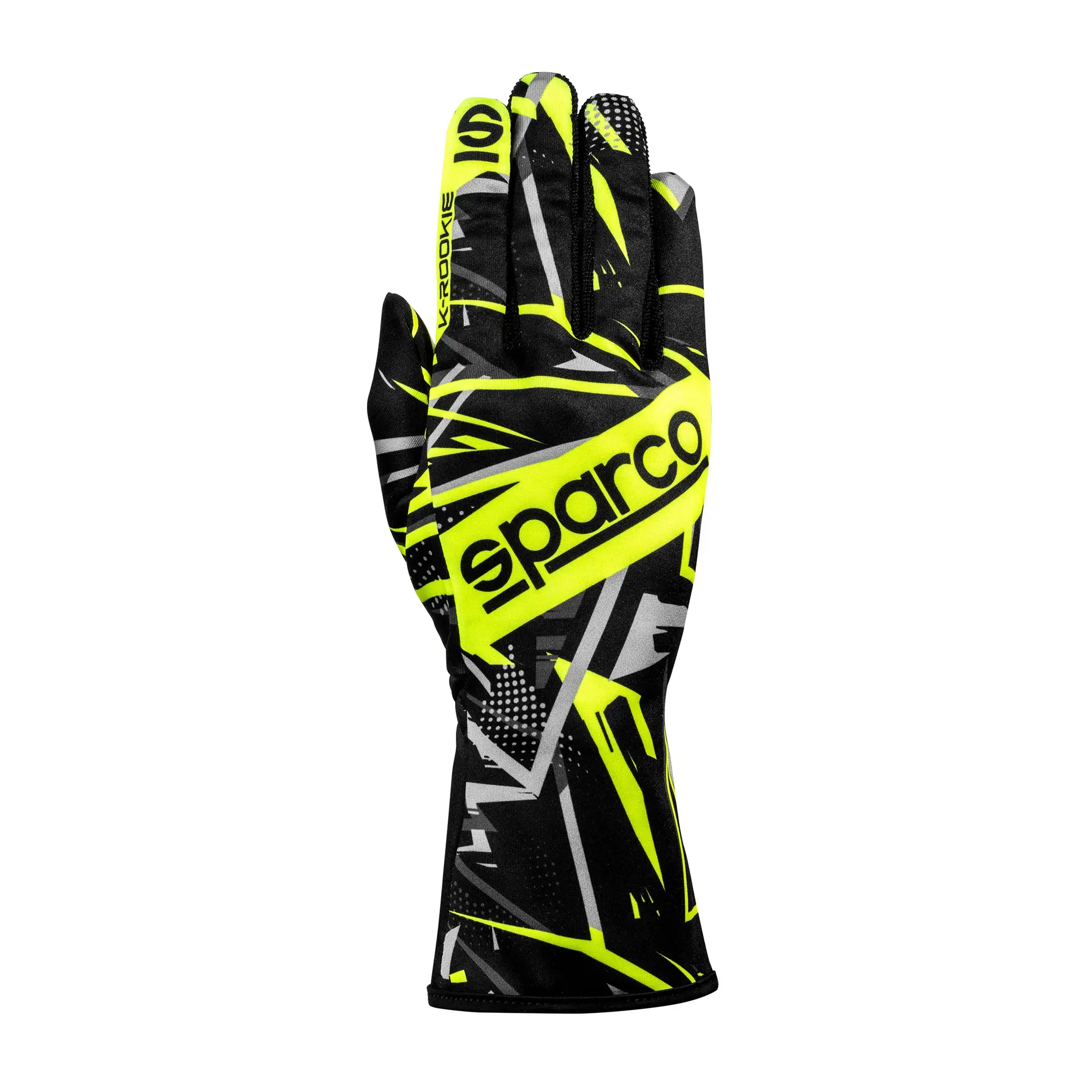Gants de karting Sparco K-Rookie 2 Sparco K-Rookie handschoen zwart met fluo geel
