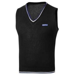 Sparco Knitted Cotton spencer in blauw met V-hals