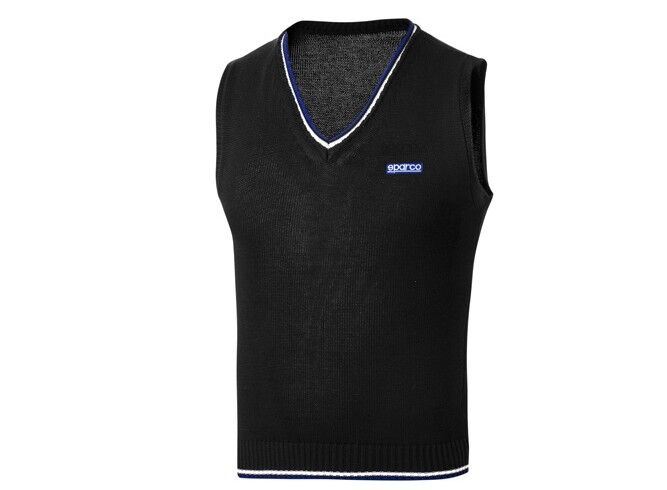 Pull sans manches Sparco Knitted Cotton 2 Zwarte gebreide spencer zonder mouwen van Sparco