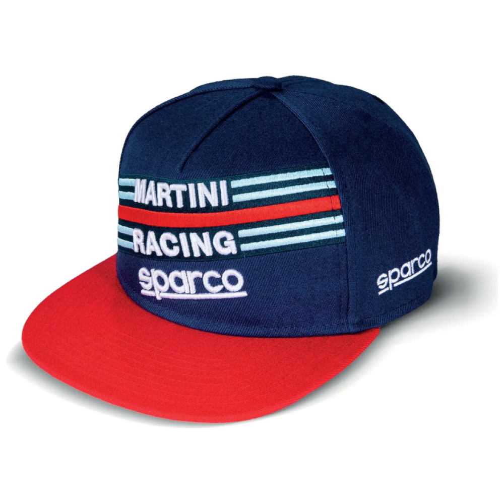 Sparco Martini Racing flat visor cap in marineblauw met rode klep