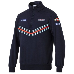 Martini Racing Half Zip sweater van Sparco in wit met blauw
