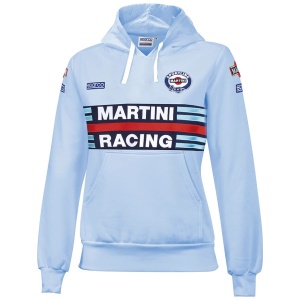Martini Racing hoodie dames van Sparco in wit met racestrepen