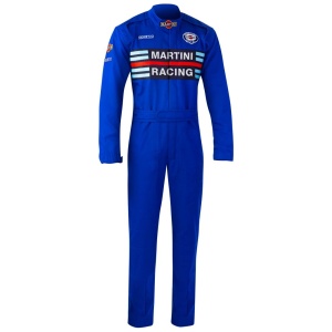 Sparco Martini Racing monteursoverall replica in blauw met racestrepen