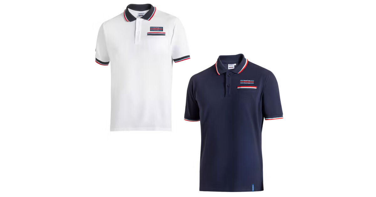 Polo Sparco Martini Racing Pocket 1 Martini Racing Pocket polo van Sparco met borstzak en logopatch