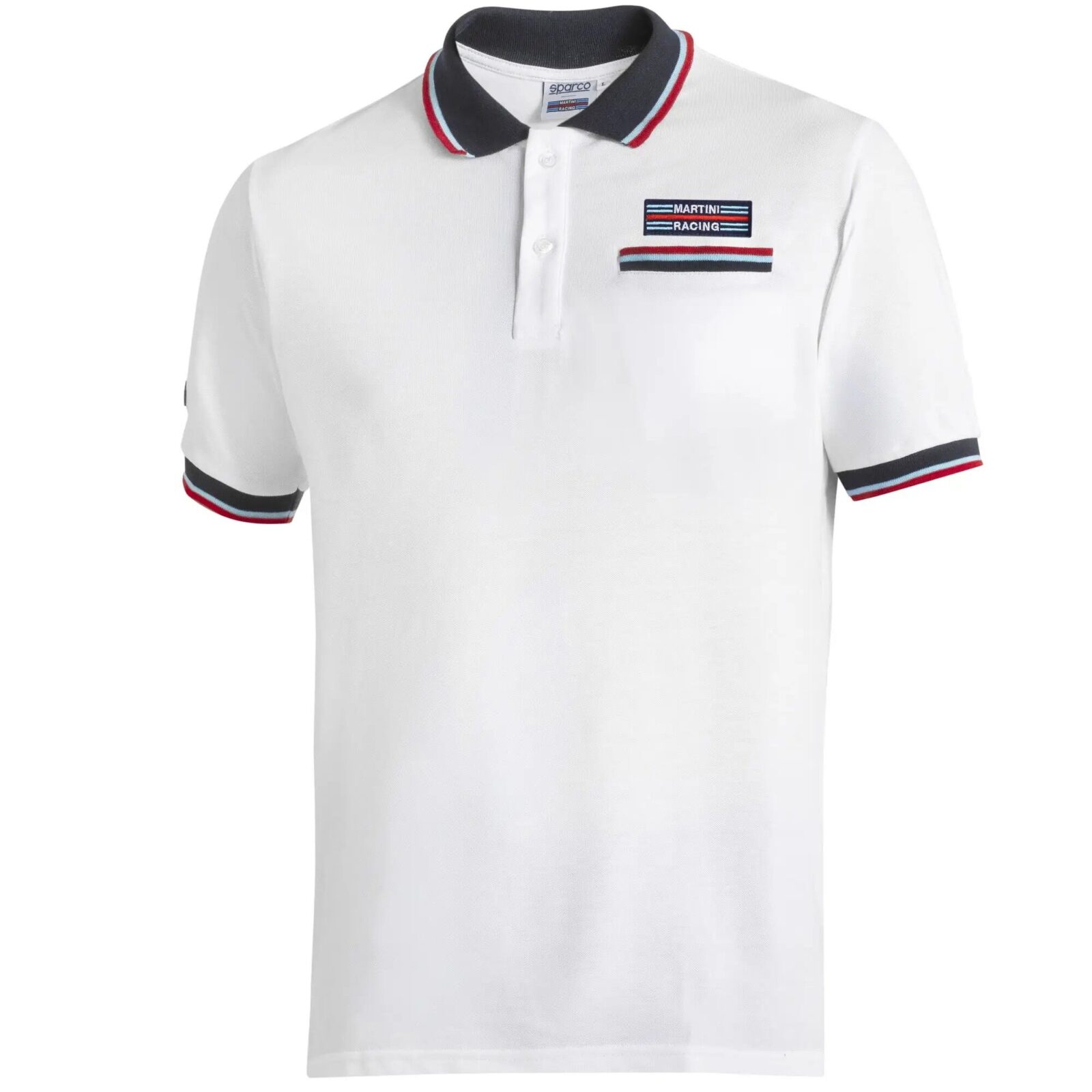 Polo Sparco Martini Racing Pocket 4 Witte Sparco Martini Racing polo met borstzak