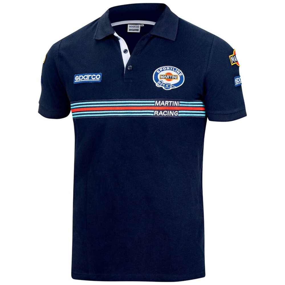 Martini Racing Replica polo van Sparco in marineblauw