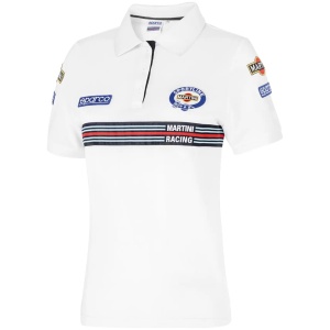 Witte Martini Racing replica polo dames van Sparco met logo's