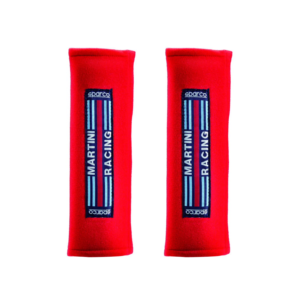 Sparco Martini Racing schouderpads 3 inch 2 Rode Sparco harnasbeschermers in limited Martini-uitvoering