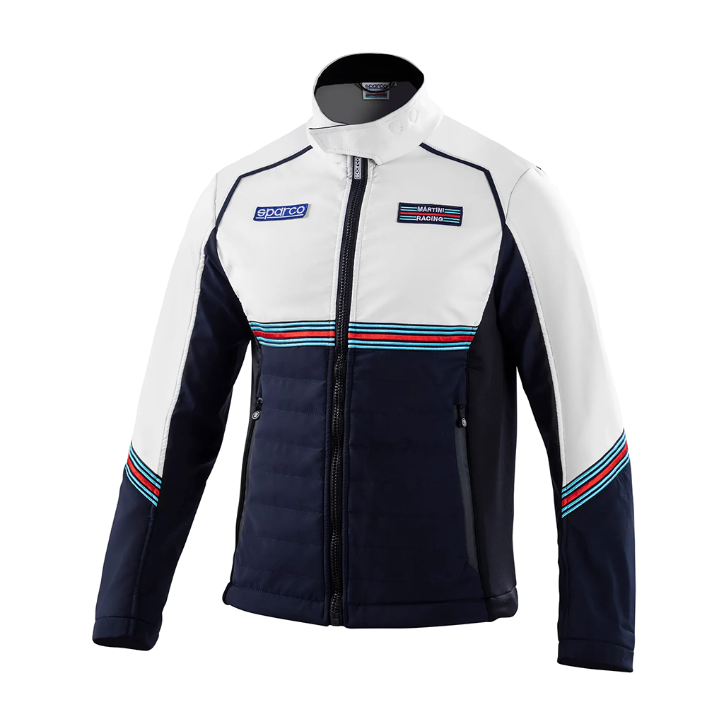 Sparco Martini Racing softshell jas 2 Martini Racing jas in marineblauw met wit van Sparco