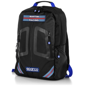 Martini Racing Stage rugzak van Sparco in zwart/blauw met laptopvak
