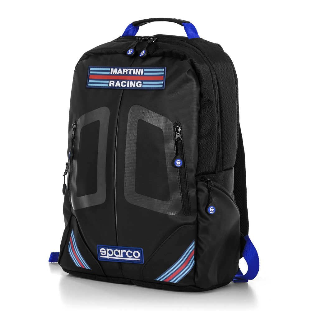 Sparco Martini Racing Stage backpack 1 Martini Racing Stage rugzak van Sparco in zwart/blauw met laptopvak