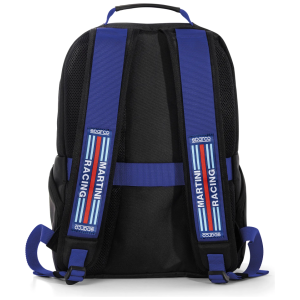 Martini Racing Stage rugzak van Sparco in zwart/blauw met laptopvak