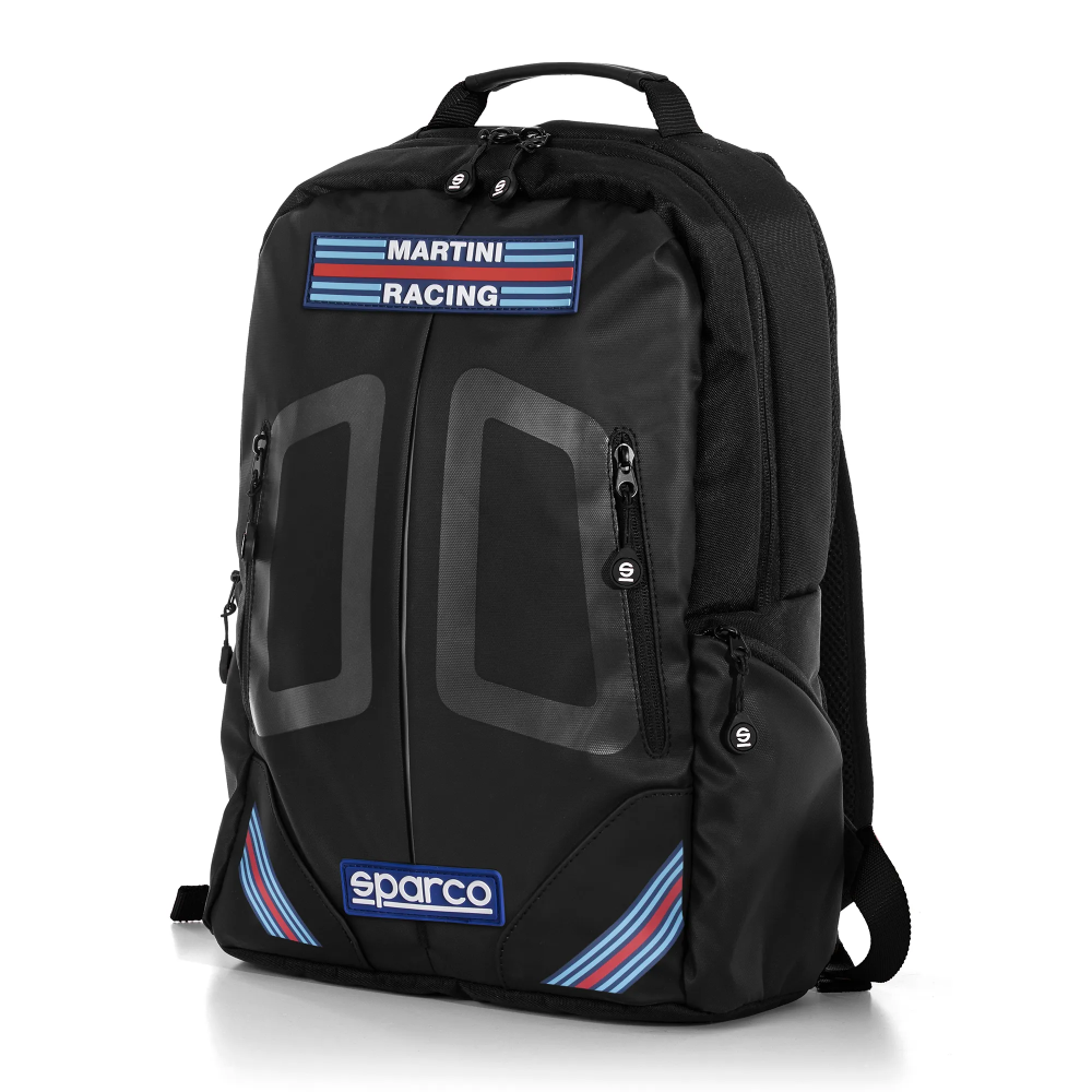 Sparco Martini Racing Stage backpack 3 Zwarte Sparco Stage rugzak met rubberen Martini Racing-patch